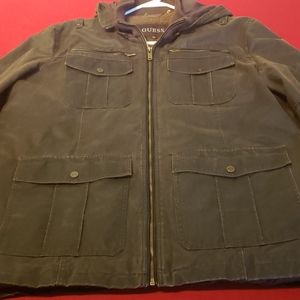 Mens Guess 2XL Feaux Leather Jacket